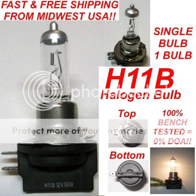 12V 55W H11B Halogen OEM Replacement Headlight Bulb Crystal Clear