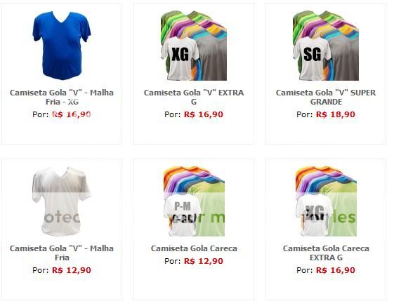 COMPRAR CAMISETAS FENOMENAL PREÇOS